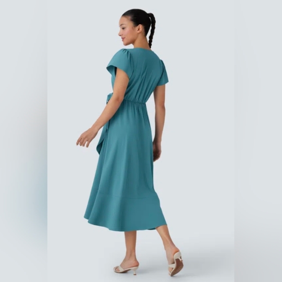 HALARA Asymmetrical Teal Dress - Picture 2 of 9